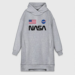Женское худи-платье NASA НАСА, цвет: меланж