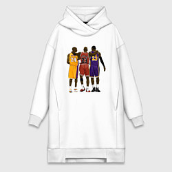 Женское худи-платье Kobe, Michael, LeBron, цвет: белый