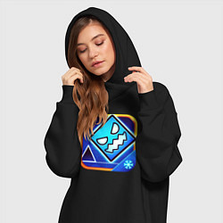 Женское худи-платье Geometry Dash, цвет: черный — фото 2