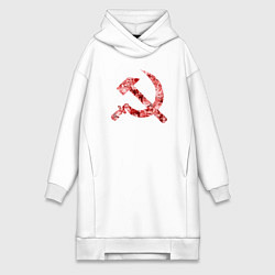 Женское худи-платье Ахегао СССР, цвет: белый