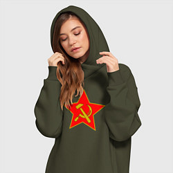 Женское худи-платье СССР, цвет: хаки — фото 2