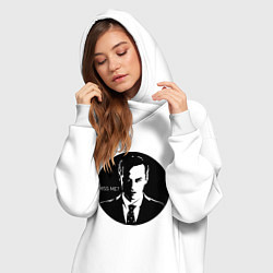 Женское худи-платье Мориарти - Соскучились, цвет: белый — фото 2