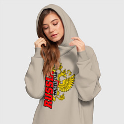 Женское худи-платье RUSSIA national team, цвет: миндальный — фото 2