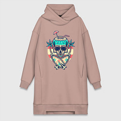 Женское худи-платье Skull Summer, цвет: пыльно-розовый