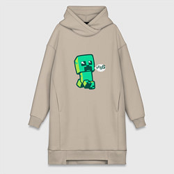 Женское худи-платье MINERCRAFT CREEPER, цвет: миндальный