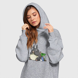 Женское худи-платье Тоторо, цвет: меланж — фото 2