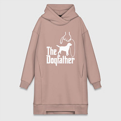 Женское худи-платье The Dogfather - пародия, цвет: пыльно-розовый