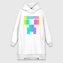 Женское худи-платье MINECRAFT CREEPER, цвет: белый