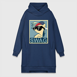 Женское худи-платье Rainbow Dash swag, цвет: тёмно-синий