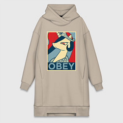 Женское худи-платье Trixie OBEY, цвет: миндальный