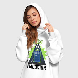 Женское худи-платье Trust me, i'm doctor who, цвет: белый — фото 2