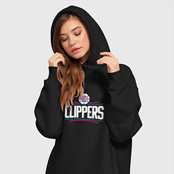Женское худи-платье Los Angeles Clippers, цвет: черный — фото 2