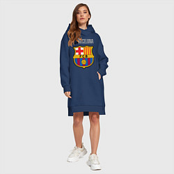 Женское худи-платье Barcelona FC, цвет: тёмно-синий — фото 2