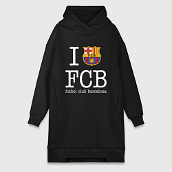 Женское худи-платье Barcelona FC, цвет: черный