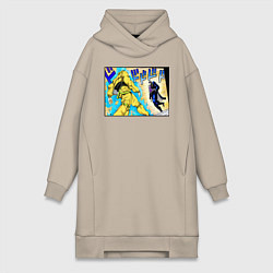 Женское худи-платье Дио идет на забив, цвет: миндальный