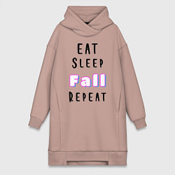 Женское худи-платье Fall Guys, цвет: пыльно-розовый