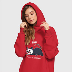 Женское худи-платье Настроение: Кричать и лежать, цвет: красный — фото 2
