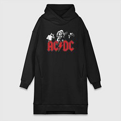 Женское худи-платье ACDC, цвет: черный