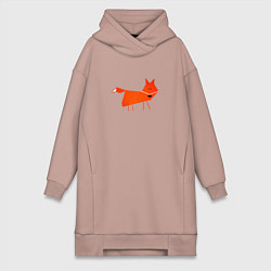 Женское худи-платье Рыжая лисичка, цвет: пыльно-розовый