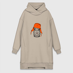 Женское худи-платье Родина Россия, цвет: миндальный