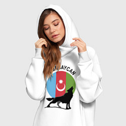 Женское худи-платье Азербайджан, цвет: белый — фото 2