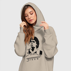 Женское худи-платье Diego Maradona, цвет: миндальный — фото 2