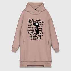 Женское худи-платье РАЗОЧАРОВАНИЕ, цвет: пыльно-розовый