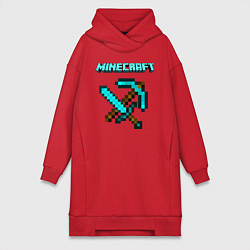 Женское худи-платье Minecraft, цвет: красный