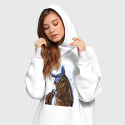 Женское худи-платье Number one, цвет: белый — фото 2