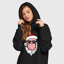 Женское худи-платье Санта в маске, цвет: черный — фото 2
