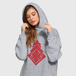 Женское худи-платье Славянский Оберег Макошь, цвет: меланж — фото 2