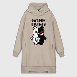 Женское худи-платье MONOKUMA GAME OVER, цвет: миндальный