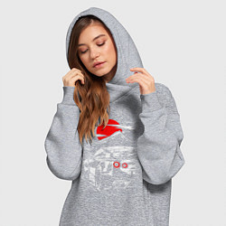 Женское худи-платье NUSSAN GT-R НИССАН GTR, цвет: меланж — фото 2