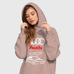 Женское худи-платье AUDI TT АУДИ ТТ СПОРТ, цвет: пыльно-розовый — фото 2