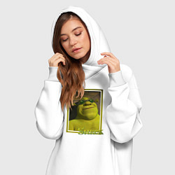 Женское худи-платье Шрек в очках, цвет: белый — фото 2