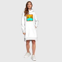 Женское худи-платье Geometry Dash RobTop Z, цвет: белый — фото 2