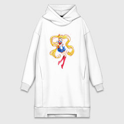 Женское худи-платье Sailor Moon Kawaii, цвет: белый