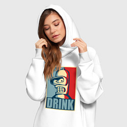 Женское худи-платье Bender, цвет: белый — фото 2