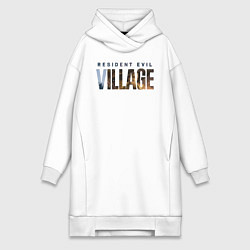 Женское худи-платье Resident Evil 8 Village Logo, цвет: белый
