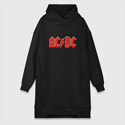 Женское худи-платье ACDC, цвет: черный