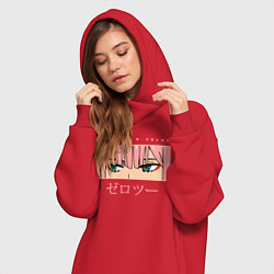 Женское худи-платье Darling in the Franxx 02 глаза, цвет: красный — фото 2