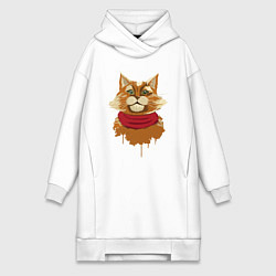 Женское худи-платье Рыжий Кот, цвет: белый