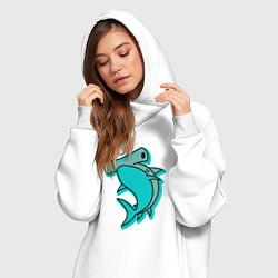 Женское худи-платье Акула молот, цвет: белый — фото 2