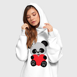Женское худи-платье Love Панда, цвет: белый — фото 2