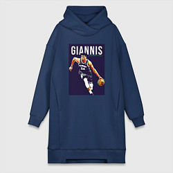 Женское худи-платье Giannis - Bucks, цвет: тёмно-синий