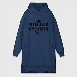 Женское худи-платье Ninjas In Pyjamas, цвет: тёмно-синий
