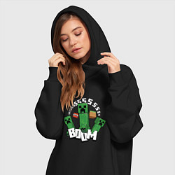 Женское худи-платье Криперы Creepers и Динамит, цвет: черный — фото 2