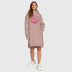 Женское худи-платье Wu-Tang Grillz, цвет: пыльно-розовый — фото 2