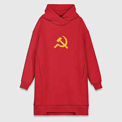 Женское худи-платье СССР - Серп и Молот, цвет: красный