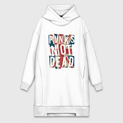 Женское худи-платье Punks not dead, цвет: белый